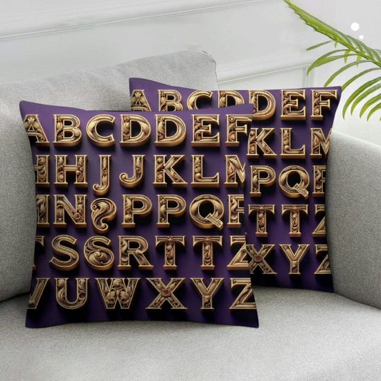 Ulloord Throw Pillow Covers Purple Cushion Cases Home Office Sofa Hidden Zipper Pillowcase Square Two Sides Printed