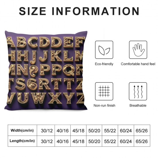 Ulloord Throw Pillow Covers Purple Cushion Cases Home Office Sofa Hidden Zipper Pillowcase Square Two Sides Printed