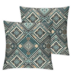 Ulloord Lumbar Gray Orange Aqua Blue Hidden Zipper Home Decorative Square Throw Pillow Cover Cushion Case Design Pillowcase