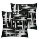 Ulloord Throw Pillow Cover Black White Striped Cushion Case Home Office Sofa Hidden Zipper Pillowcase Square