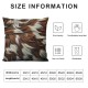 Ulloord Polyester Brown Black White Hidden Zipper Home Decorative Square Throw Pillow Cover Cushion Case Design Printed Pillowcase