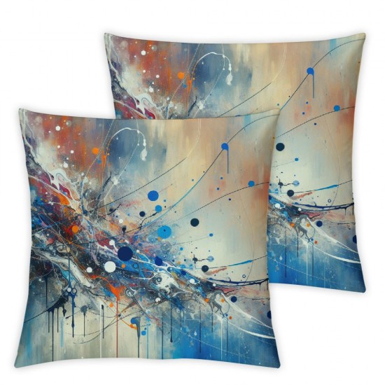 Ulloord Throw Pillow Cover Art Abstract Cushion Case Home Office Sofa Hidden Zipper Pillowcase Square Two Sides Printed