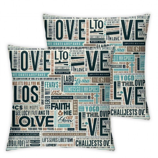 Love Heart Design Hidden Zipper Home Sofa Decorative Throw Pillow Cover Cushion Case Square Design Pillowcase