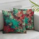 Ulloord Modern Copper and Green Textured Look Hidden Zipper Home Sofa Decorative Throw Pillow Cover Cushion Case Square  Design Printed Pillowcase