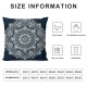 Ulloord Square Modern Navy Blue Abstract Floral Illustration Hidden Zipper Home Sofa Decorative Throw Pillow Cover Cushion Case Design Printed Pillowcase