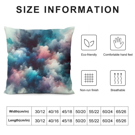 Ulloord Throw Pillow Cover Abstract Painting Cushion Case Home Office Sofa Hidden Zipper Pillowcase Square  Two Sides Printed