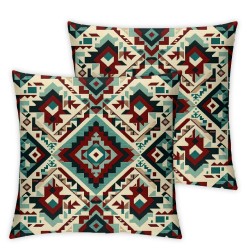 Ulloord Beauty Southwest Mesas Red Hidden Zipper Home Sofa Decorative Throw Pillow Cover Cushion Case Square  Design Printed Pillowcase