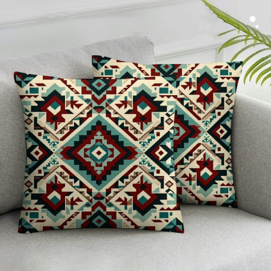 Ulloord Beauty Southwest Mesas Red Hidden Zipper Home Sofa Decorative Throw Pillow Cover Cushion Case Square  Design Printed Pillowcase