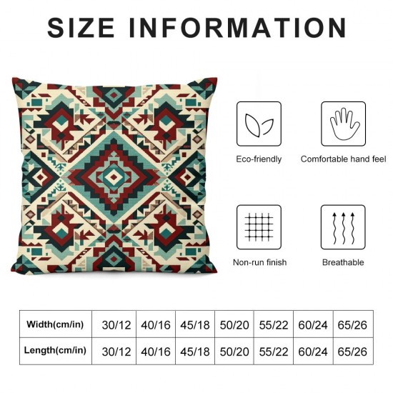 Ulloord Beauty Southwest Mesas Red Hidden Zipper Home Sofa Decorative Throw Pillow Cover Cushion Case Square  Design Printed Pillowcase