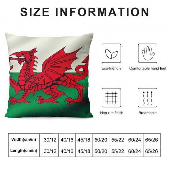 Ulloord Romantic Wales Hidden Zipper Home Sofa Decorative Throw Pillow Cover Cushion Case  Square Design Printed Pillowcase