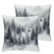 Ulloord Throw Pillow Cover Winter Forest Pine Spruce Trees White Space Snowy Christmas Cushion Case Home Office Sofa Hidden Zipper Pillowcase Square  Two Sides Printed