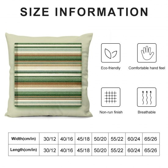 Ulloord Romantic Square and White Stripes on A Hidden Zipper Home Sofa Decorative Throw Pillow Cover Cushion Case Design Printed Pillowcase