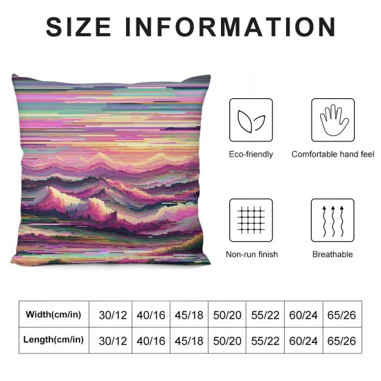 Ulloord Throw Pillow Cover Line Cushion Case Home Office Sofa Hidden Zipper Pillowcase Square