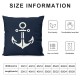 Ulloord Navy White Nautical Anchor Romantic Hidden Zipper Home Sofa Decorative Throw Pillow Cover Cushion Case  Square Design Printed Pillowcase