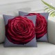 Ulloord  Throw Pillow Covers Roses Cushion Cases Home Office Sofa Hidden Zipper Pillowcase Square  Two Sides Printed