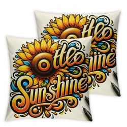 Ulloord Emotion Spring Summer Bee Throw Pillow Covers Home Sweet Home Floral Farmhouse Holiday Yellow Cushion Case for Home Sofa Couch Decoration