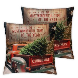 Ulloord Emotion Christmas Pillow Covers Red Black Farmhouse Christmas Decorations Winter Holiday Decor Throw Cushion Case for Home Couch