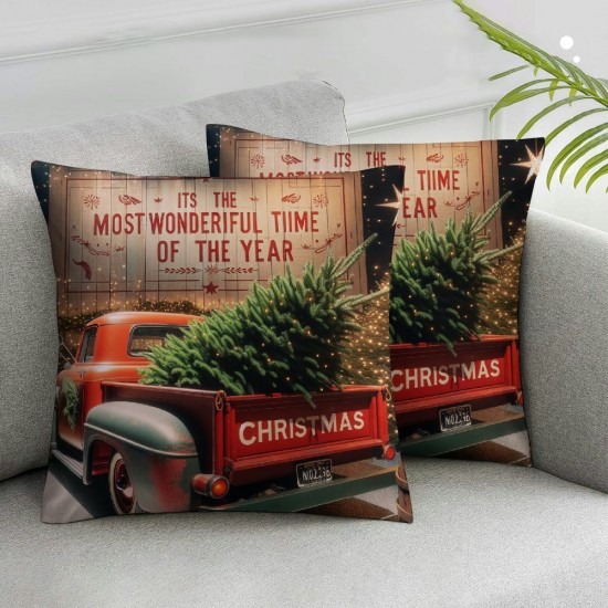 Ulloord Emotion Christmas Pillow Covers Red Black Farmhouse Christmas Decorations Winter Holiday Decor Throw Cushion Case for Home Couch