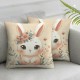 Ulloord Emotion Throw Pillow Covers Rabbit Spring Holiday Pink Cushion Case for Home Sofa Couch Decoration