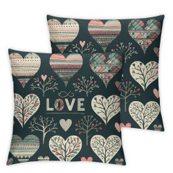 Ulloord Emotion Valentines Day Throw Pillow Covers Love Heart Tree Spring Farmhouse Holiday Red Cushion Case for Home Sofa Couch Decoration