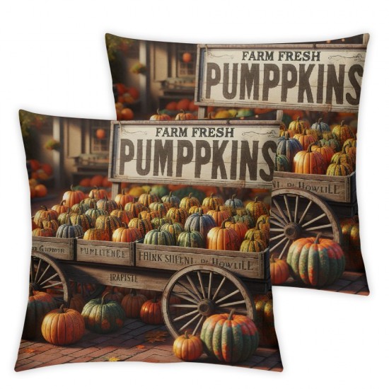 Ulloord Emotion Fall Decor Pillow Covers  Orange Pumpkin Farmhouse Decorations Throw Cushion Case for Fall Thanksgiving Home Decorative Pillows