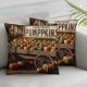 Ulloord Emotion Fall Decor Pillow Covers  Orange Pumpkin Farmhouse Decorations Throw Cushion Case for Fall Thanksgiving Home Decorative Pillows