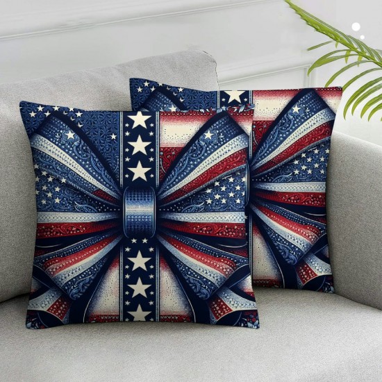 Ulloord Throw Pillow Covers , Stars Summer Farmhouse Holiday Cushion Case for Home Sofa Couch Decoration