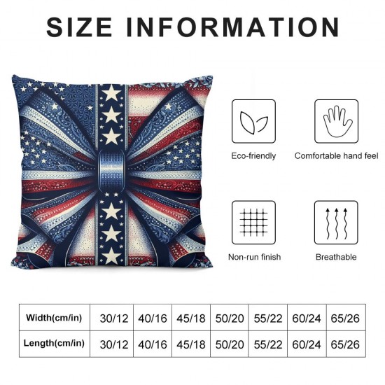 Ulloord Throw Pillow Covers , Stars Summer Farmhouse Holiday Cushion Case for Home Sofa Couch Decoration