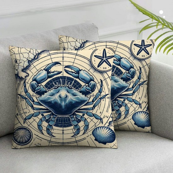 Ulloord Emotion Summer Ocean Throw Pillow Covers Summer Beach Cushion Case for Home Sofa Couch Decoration