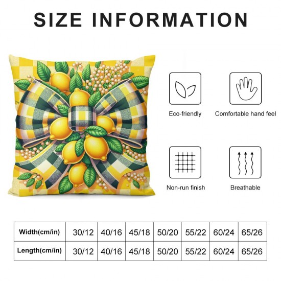 Ulloord Summer Throw Pillow Covers Holiday Yellow Cushion Case for Home Sofa Couch Decoration