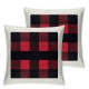 Ulloord Emotion Christmas Throw Pillow Covers Cushion Case Polyester for Home Decor Red and Black,