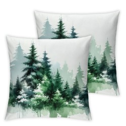 Ulloord  Emotion Christmas Tree Throw Pillow Cover Farmhouse Decor Cushion Case for Sofa Couch