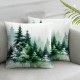 Ulloord  Emotion Christmas Tree Throw Pillow Cover Farmhouse Decor Cushion Case for Sofa Couch