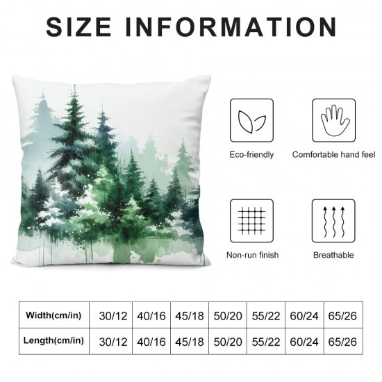 Ulloord  Emotion Christmas Tree Throw Pillow Cover Farmhouse Decor Cushion Case for Sofa Couch