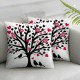 Ulloord  Emotion Valentines Day Throw Pillow Covers  Red Love Heart Home Decorations Cushion Case for Sofa Couch Polyester Linen