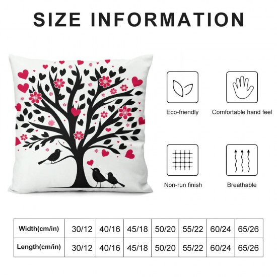 Ulloord  Emotion Valentines Day Throw Pillow Covers  Red Love Heart Home Decorations Cushion Case for Sofa Couch Polyester Linen