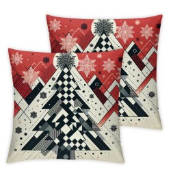 Ulloord Emotion Red Christmas Pillow Covers Christmas Decorations Merry Christmas Tree Truck Throw Cushion Case for Home Couch