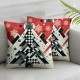 Ulloord Emotion Red Christmas Pillow Covers Christmas Decorations Merry Christmas Tree Truck Throw Cushion Case for Home Couch