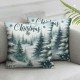 Ulloord Emotion Christmas Trees Pillow Cover  Farmhouse Decorations Winter Holiday Decor Throw Cushion Case for Home Couch Polyester Linen