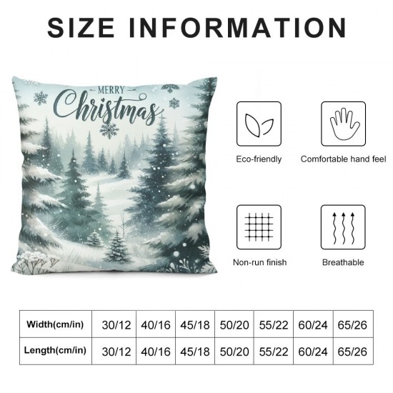 Ulloord Emotion Christmas Trees Pillow Cover  Farmhouse Decorations Winter Holiday Decor Throw Cushion Case for Home Couch Polyester Linen