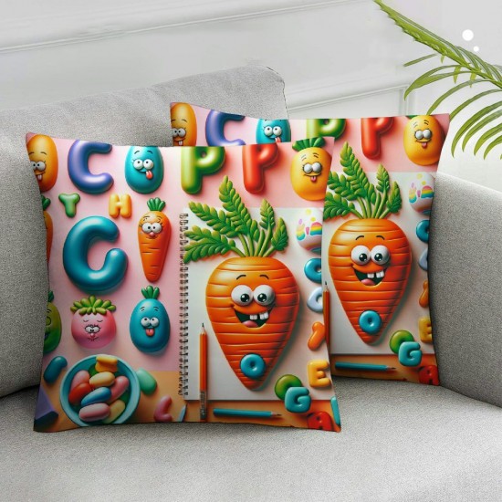 Ulloord Throw Pillow Covers Eggs Spring Holiday Colorful Cushion Case for Home Sofa Couch Decoration