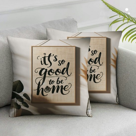 Ulloord Decoration Pillow Covers Family Saying Cushion Case for Sofa Couch Linen Porch Decor