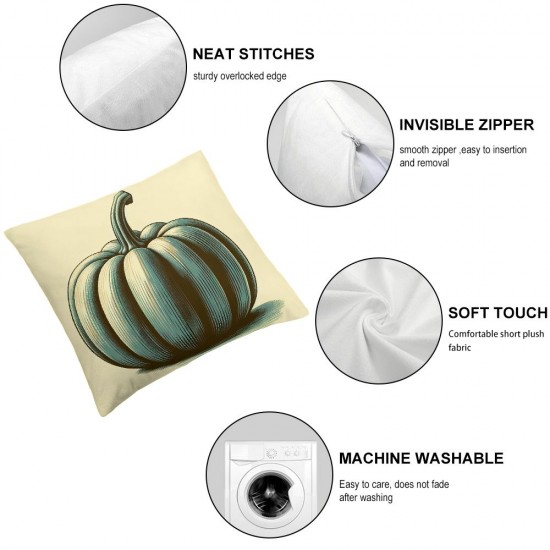 Ulloord Emotion Fall Decor Pillow Covers Gray Pumpkin Decorations Happy Farm Truck Throw Cushion Case for Fall Thanksgiving Home Decorative Pillows