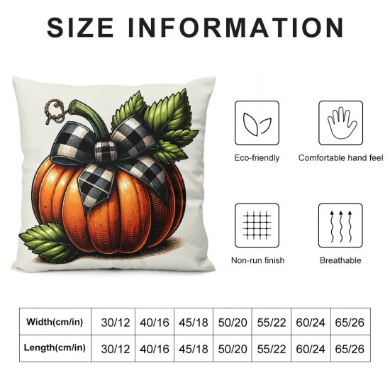 Ulloord Emotion Fall Pillow Covers Thanksgiving Decorations Orange Pumpkin Outdoor Autumn Farm Truck Pillows Decorative Throw Cushion Case for Home Decor