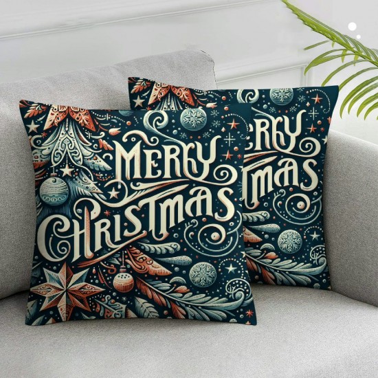 Ulloord Emotion Red Christmas Pillow Covers Christmas Decorations Merry Tree Winter Holiday Decor Throw Cushion Case for Home Couch