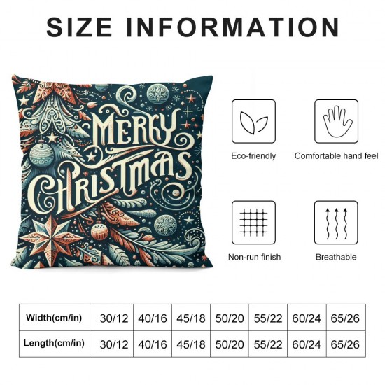 Ulloord Emotion Red Christmas Pillow Covers Christmas Decorations Merry Tree Winter Holiday Decor Throw Cushion Case for Home Couch