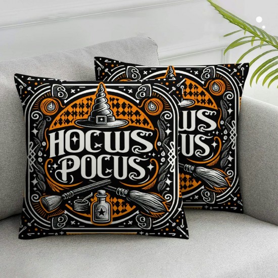 Ulloord Emotion Halloween Decor Pillow Covers Halloween Decorations Saying Orange Black Outdoor Fall Pillows Decorative Throw Cushion Case for Home Couch