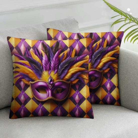 Ulloord Emotion Mardi Gras Pillow Covers Spring Farmhouse Decor Holiday Decorations Throw Cushion Case for Home Decorations