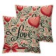 Ulloord Emotion Valentines Day Throw Pillow Covers , Red Black Love Spring Farmhouse Holiday Cushion Case for Home Sofa Couch Decoration