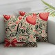 Ulloord Emotion Valentines Day Throw Pillow Covers , Red Black Love Spring Farmhouse Holiday Cushion Case for Home Sofa Couch Decoration